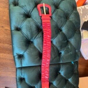 Retro Red Leather-like Large Belt